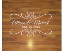 Dance floor decal in Wedding or engagement Party - Anniversary Decal on Lovers' Day-Personalized Decal in Your Name and Anniversary Date